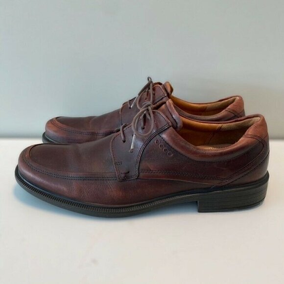 Ecco Mens Oxfords Shoes Brown Leather Lace Up 11 - Picture 6 of 8